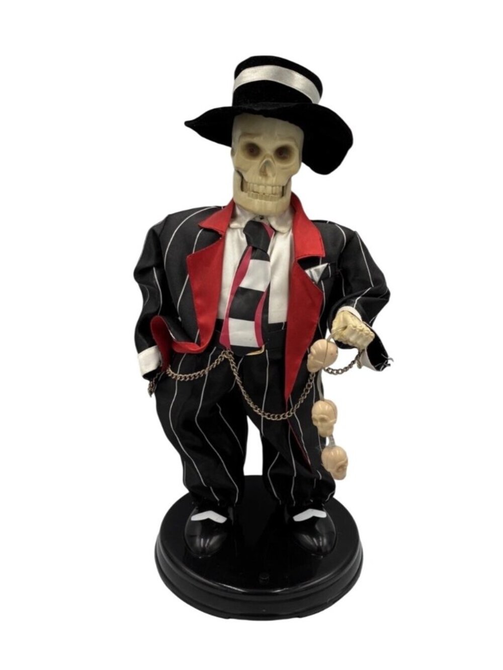 VTG- Gemmy Animated Singing Dancing Skeleton Halloween Zoot Suit Gangster Decor